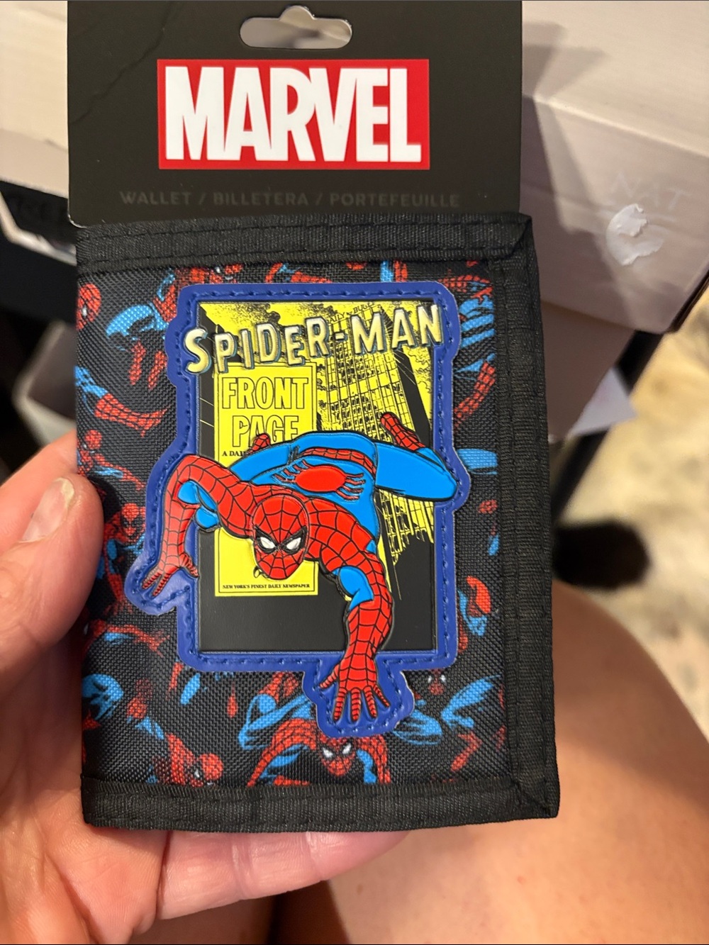 Marvel Spider-Man Black, Red, Blue Trifold Key & Card Holder